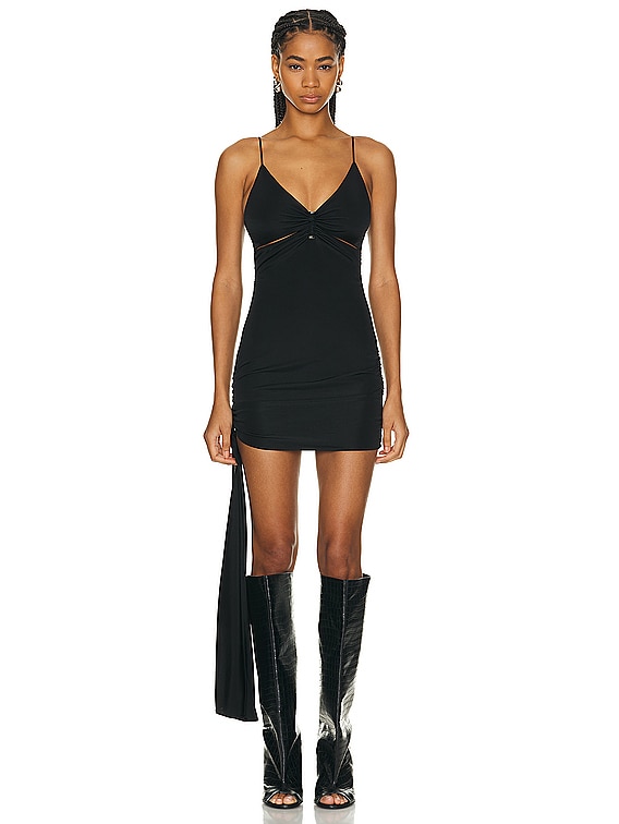 Dion Lee Gathered Bolt Mini Dress in Black | FWRD