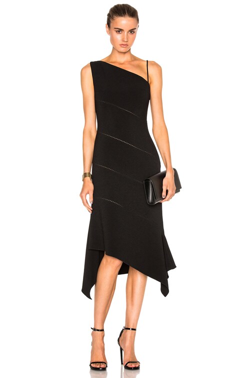 Dion Lee Bonded Crepe Bustier Dress in Black FWRD