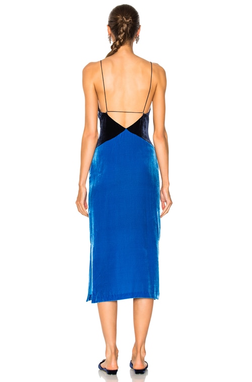 Blue velvet slip on sale dress