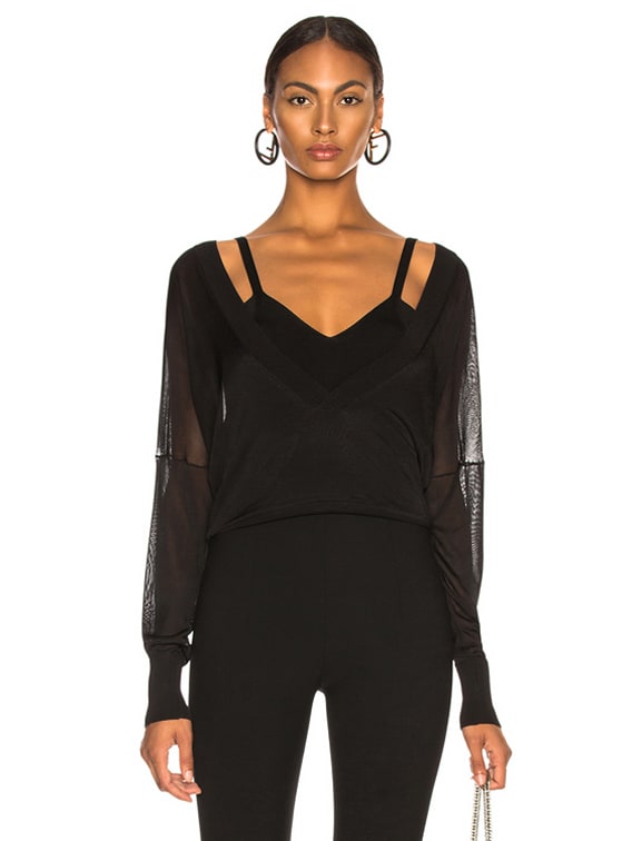 Dion Lee Layered Loop Sweater in Black FWRD