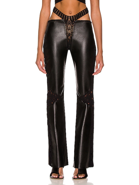 Dion Lee Leather Crochet Pant in Black | FWRD