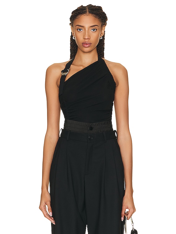 Dion Lee Safety Slider Gathered Tank in BLACK