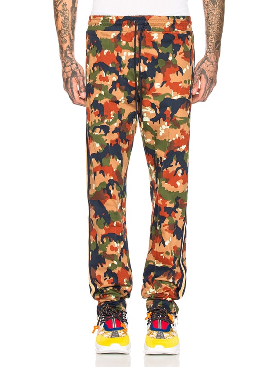 orange camo track pants