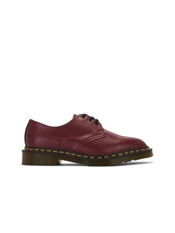 Dr. Martens x Undercover 1461 Check Smooth in Cherry Red | FWRD