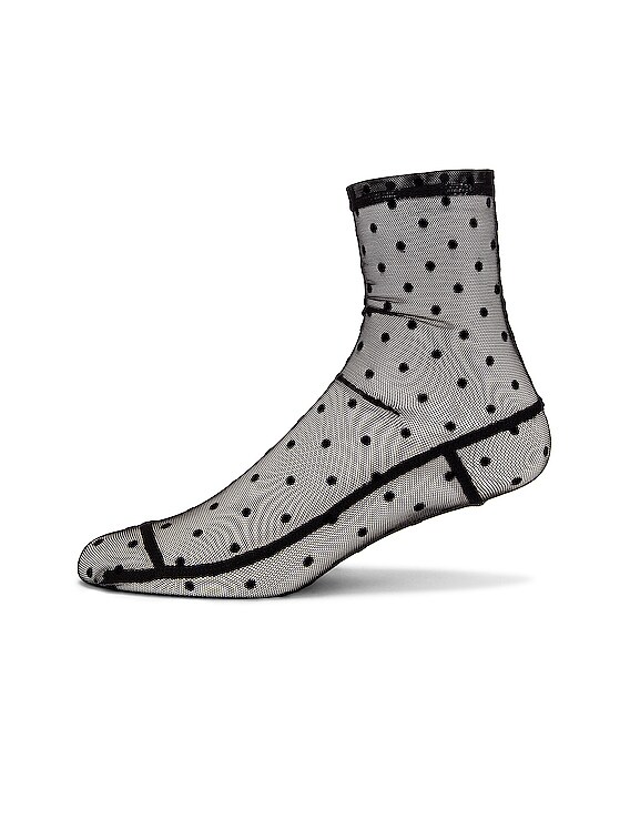 Darner Socks  Polka Dot Mesh Socks in Nude and Black – SAANS