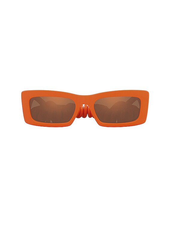 Dolce & Gabbana Rubber Rectangle Sunglasses in Orange | FWRD