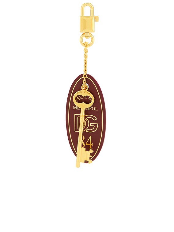 Dolce & Gabbana Leather Key Ring in Wine | FWRD