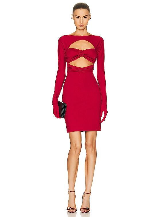 Dolce & Gabbana Jersey Cut Out Mini Dress in Bright Red | FWRD