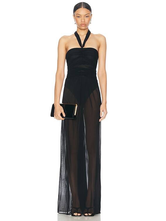 Dolce & Gabbana Halterneck Maxi Dress in Black | FWRD