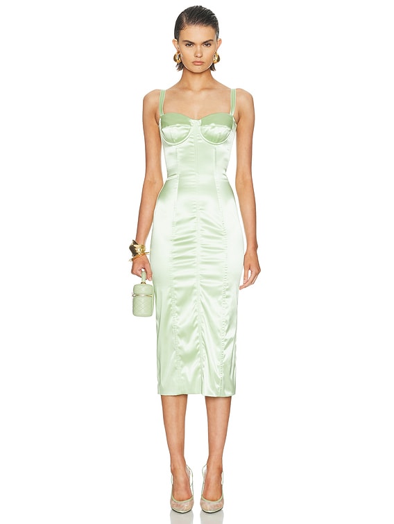 sea green satin dress Satin Mint Green Cocktail Midi Dress