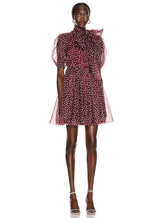 Dolce & Gabbana Tie Polka Dot Mini Dress in Rosa | FWRD