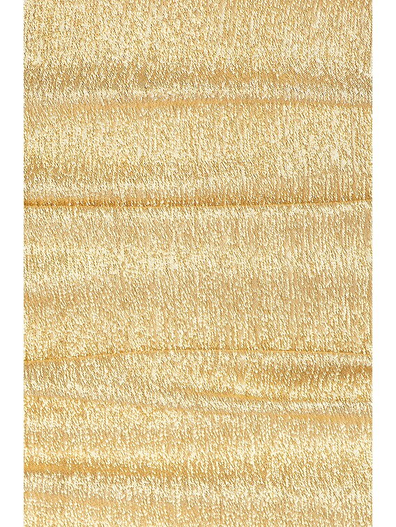 slim fit dress slacks Gold Ruched Metallic Maxi Dress