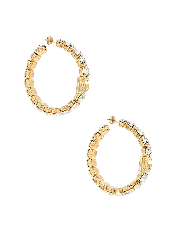 Dolce & Gabbana Logo Hoop Earrings in Gold | FWRD