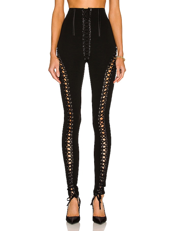 Dolce & Gabbana Lace Jersey Stretch Legging in Black
