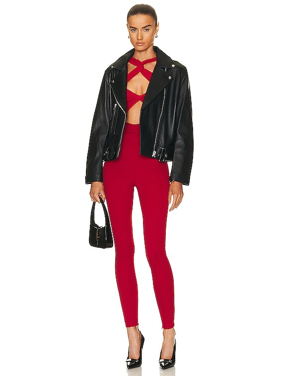 Dolce & Gabbana Criss Cross Legging in Bright Red