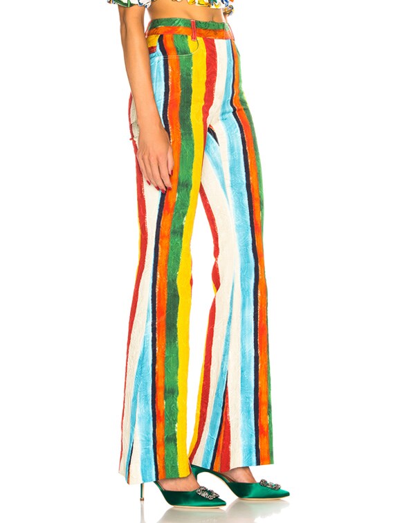 rainbow flared trousers