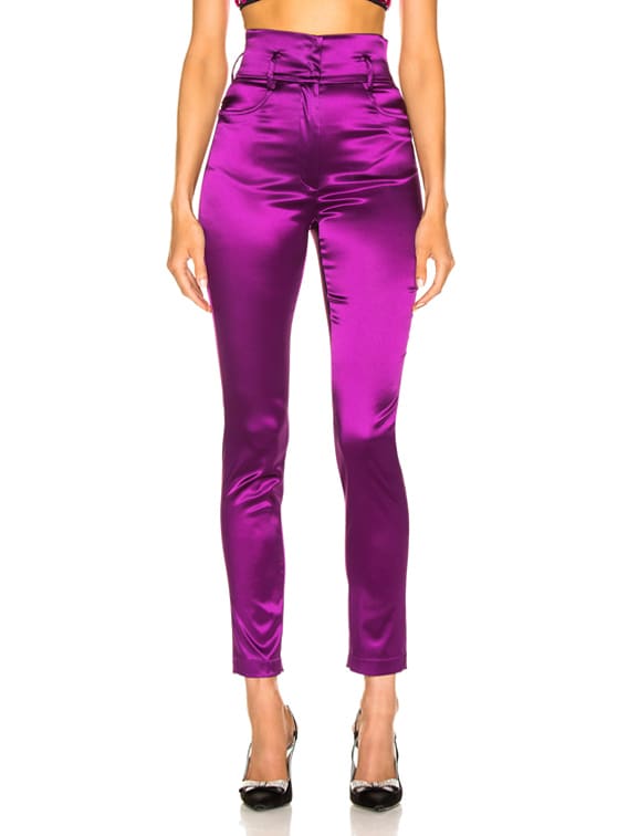 high waisted satin pants