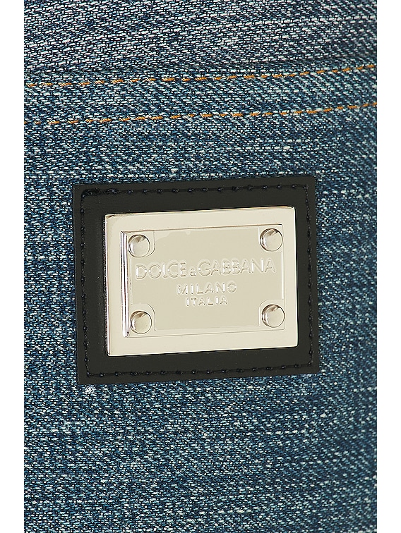 Dolce & Gabbana Patchwork Denim Skirt in Blue | FWRD
