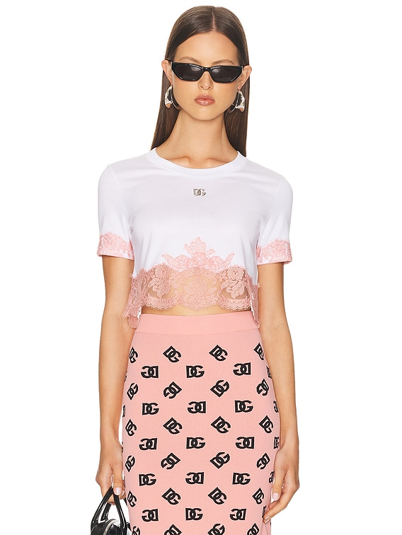 Lace Crew Neck T-Shirt