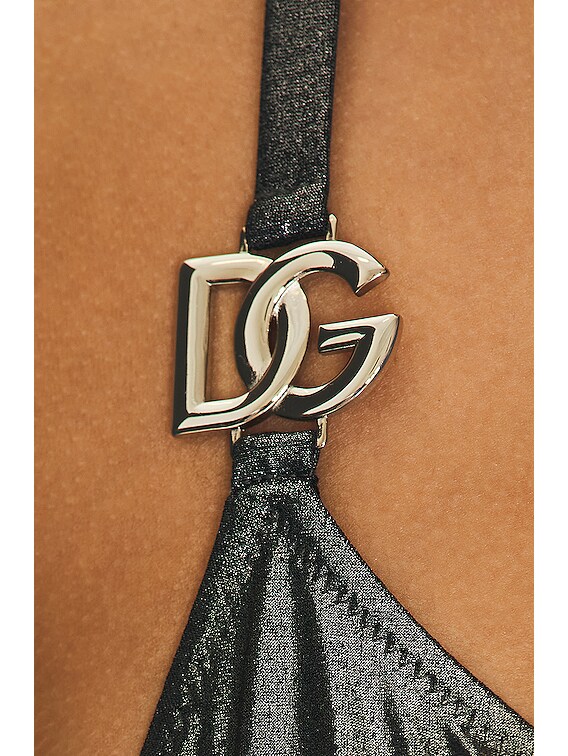 Dolce & Gabbana Triangle Bikini Set in Silver | FWRD