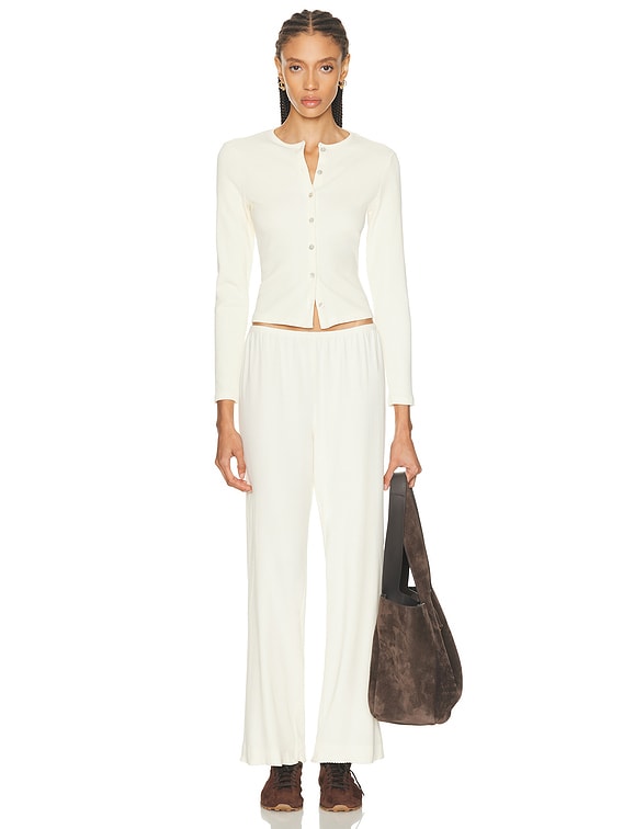 トップス THE SHINZONE LONG RIB CARDIGAN F ECRU THE SHINZONE/シンゾーン コットンロングリブカーディガン COTTON LONG