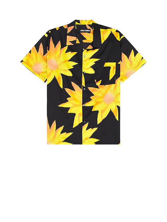 SPACE JUNK BLACK HAWAIIAN SHIRT - DOUBLE RAINBOUU