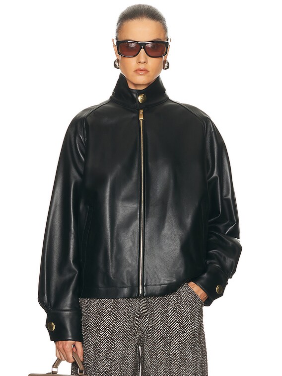 Plage MY_fake leather フード DARKPARK Robbie Plonge Nappa Leather Jacket in Black | FWRD