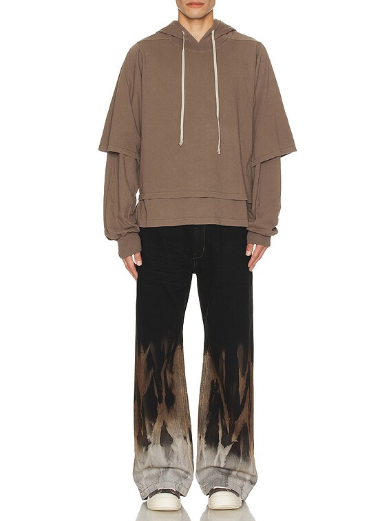 DRKSHDW by Rick Owens Hustler Hoodie in Dust | FWRD