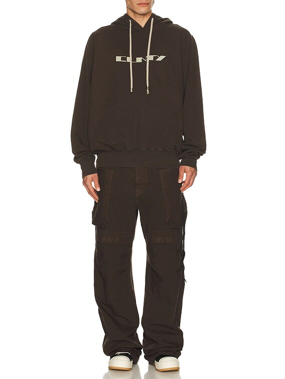 DRKSHDW by Rick Owens Oversized Hoodie in Scab in Dark Dust