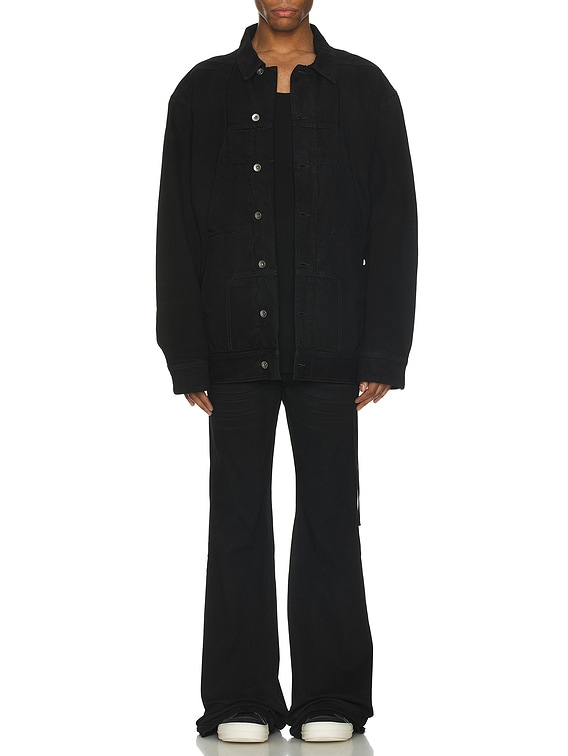 DRKSHDW by Rick Owens Sphinx Jumbo Worker Jacket in Black | FWRD