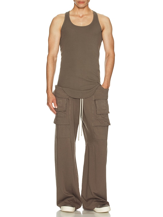 DRKSHDW by Rick Owens Creatch Wide Cargo Drawstring Pants in Dust