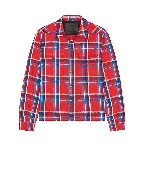 DRKSHDW by Rick Owens Cropped Outershirt in Red Plaid | FWRD