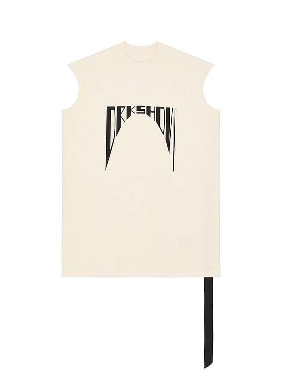 DRKSHDW by Rick Owens Curved Logo Sleeveless Tarp T in Black