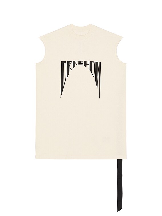 Curved Logo Sleeveless Tarp T in Black & Natural