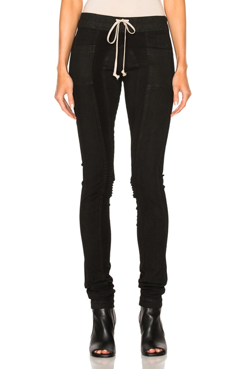 DRKSHDW by Rick Owens Denim Combo Leggings in Black | FWRD