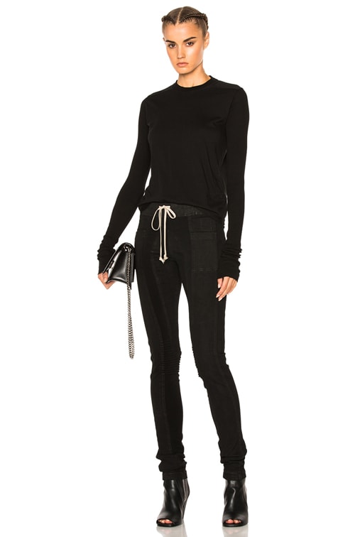 DRKSHDW by Rick Owens Denim Combo Leggings in Black | FWRD