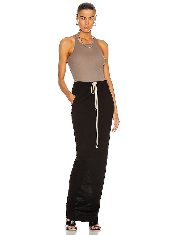 【Rick Owens DRKSHDW】 PULL ON PILLAR SKIRT DRKSHDW by Rick Owens Pull on Pillar Skirt in Black | FWRD