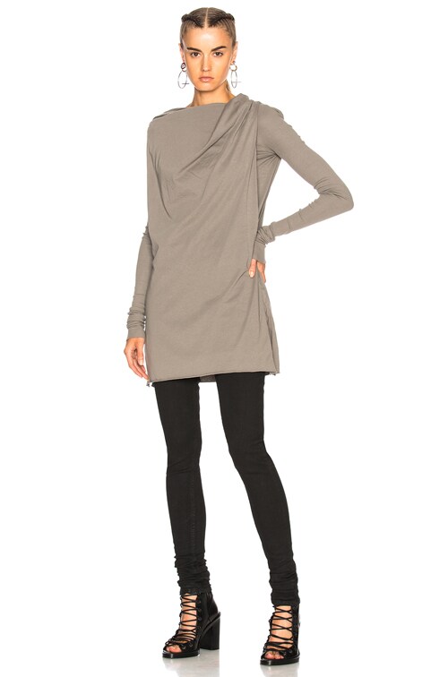 DRKSHDW by Rick Owens Toga Long Sleeve Top in Grey | FWRD