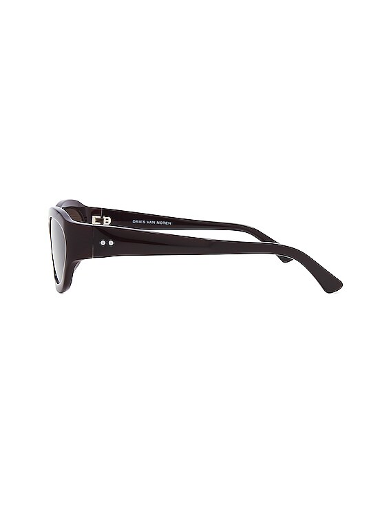 Dries Van Noten DVN 215 Sunglasses in Dark Brown, Silver  display picture 2