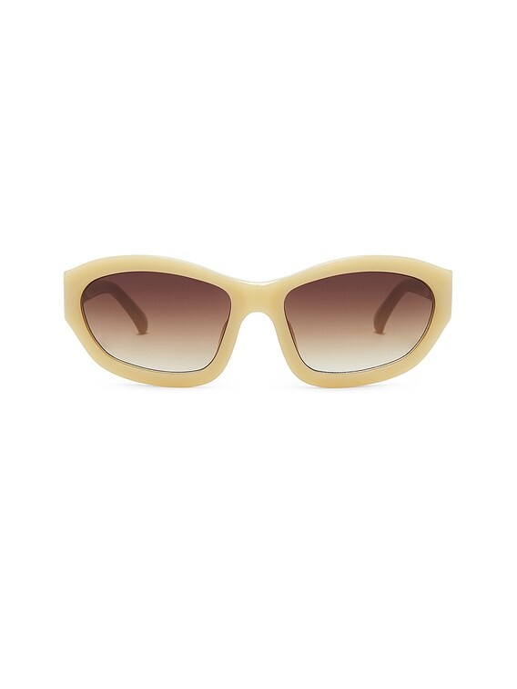 Dries Van Noten DVN 215 Sunglasses in Hay, Silver, & Brown