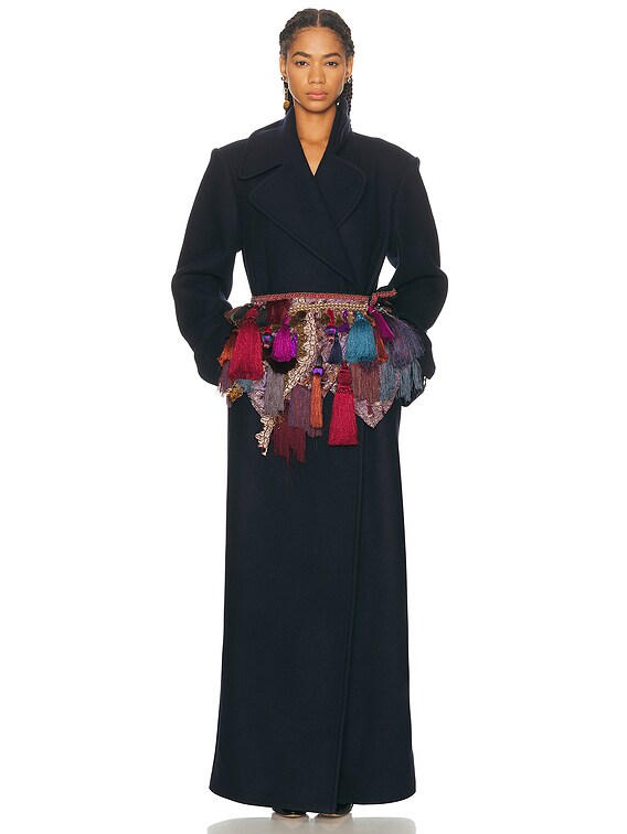 Dries Van Noten Rafaella Coat in Navy | FWRD
