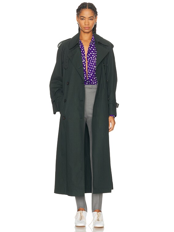 Dries Van Noten Ristos Coat in Dark Green | FWRD