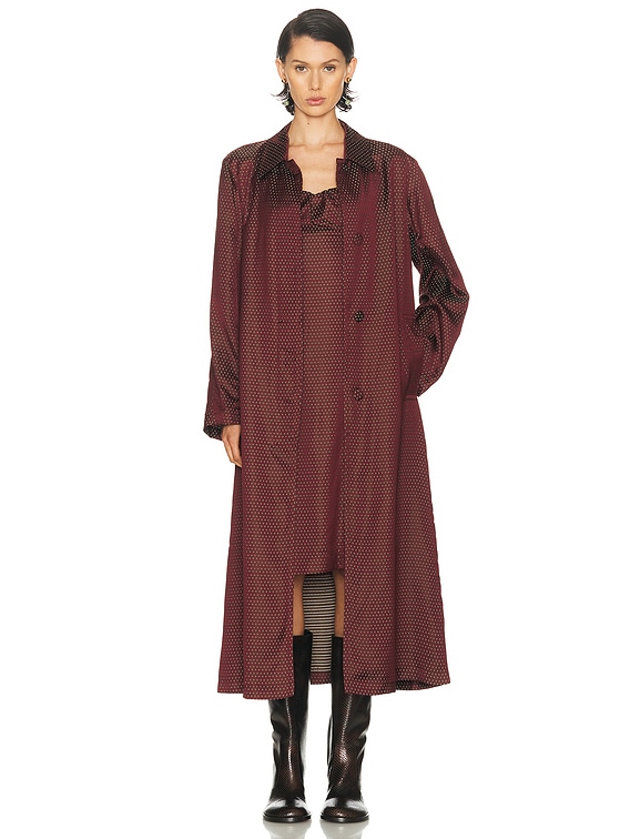 Dries Van Noten Raltonas Coat in Burgundy | FWRD