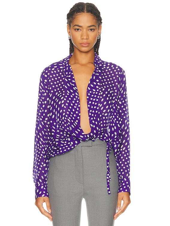 DRIES VAN NOTEN 24SSノースリーブカットソー　パープル Dries Van Noten Cedal Shirt in Purple | FWRD
