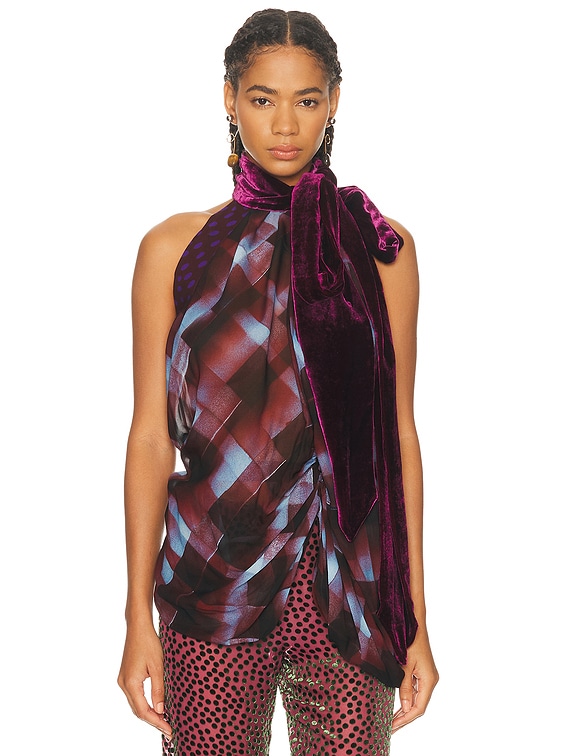 Dries Van Noten Cevira Top in Burgndy in Burgundy | FWRD