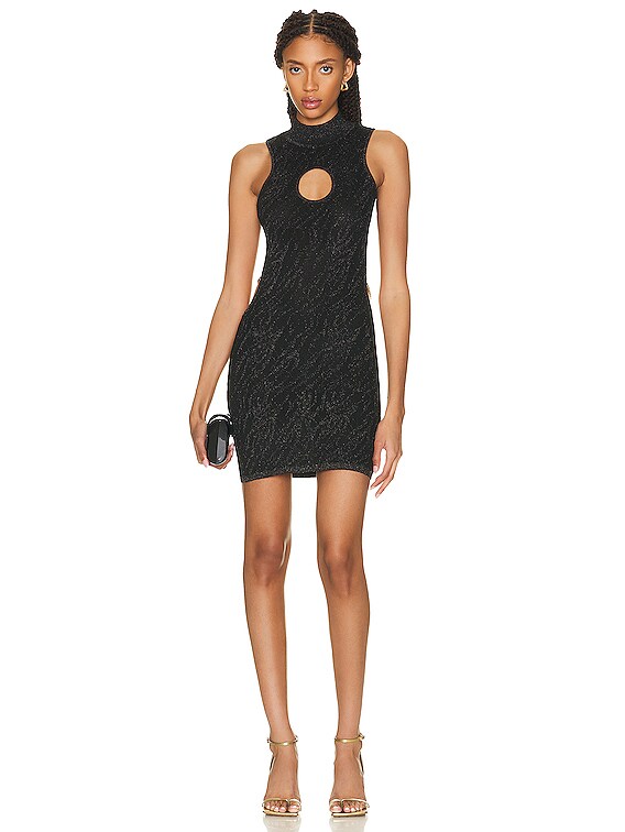 BOSS BLACK サティーンドレス ウォーターフォールディテール Dundas TIPPI ミニドレス - Black | FWRD