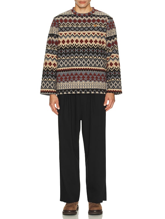 District Vision Jacquard Knit Crew Neck in Fair Isle | FWRD