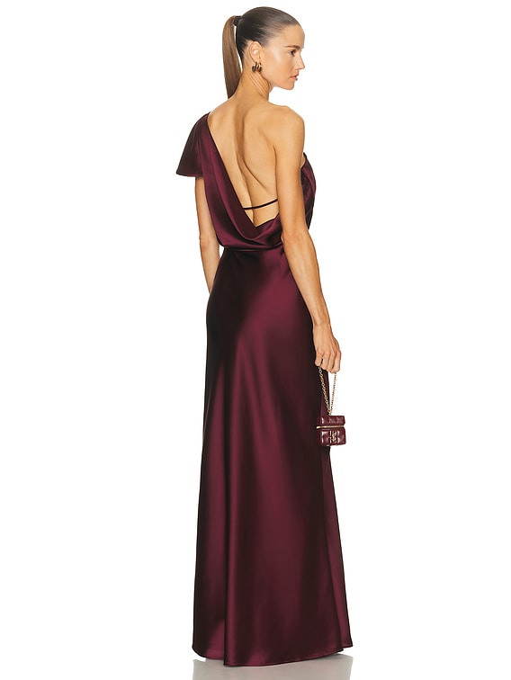 EAVES Svann Gown in Burgundy | FWRD