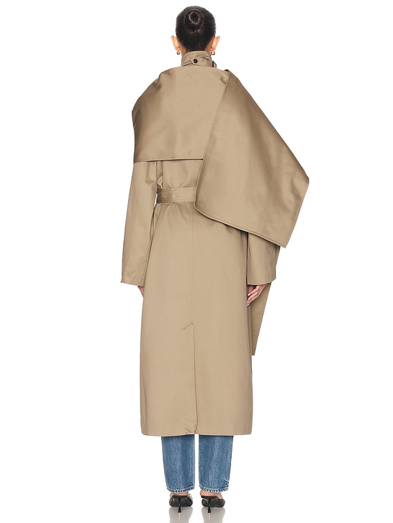 EAVES Yuna Trench Coat in Khaki Greige | FWRD