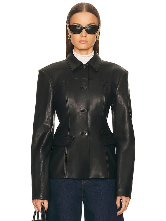 x Coco Aina Leather Cinched Jacket
